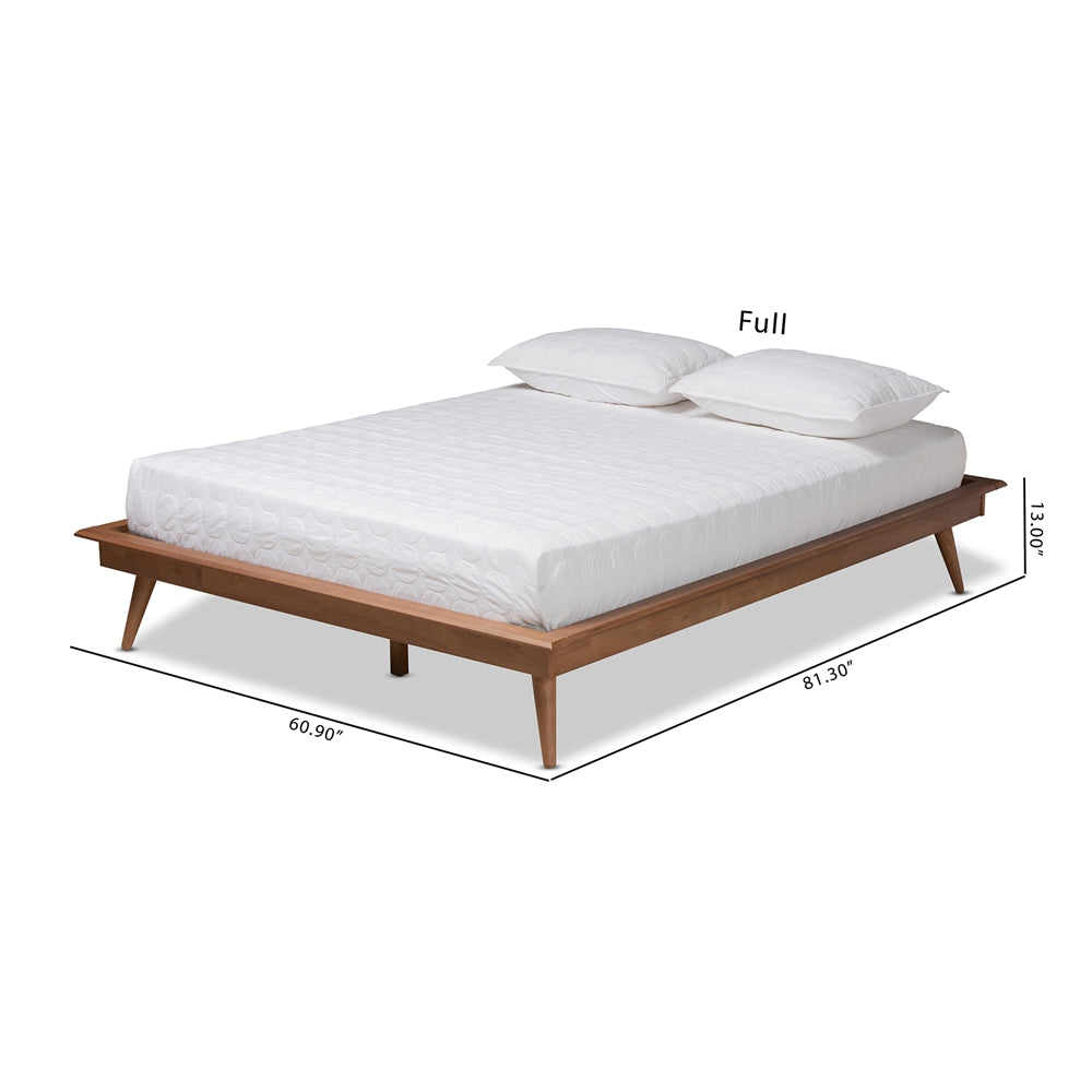 Karine Walnut Brown Finished Wood Full Size Platform Bed Frame