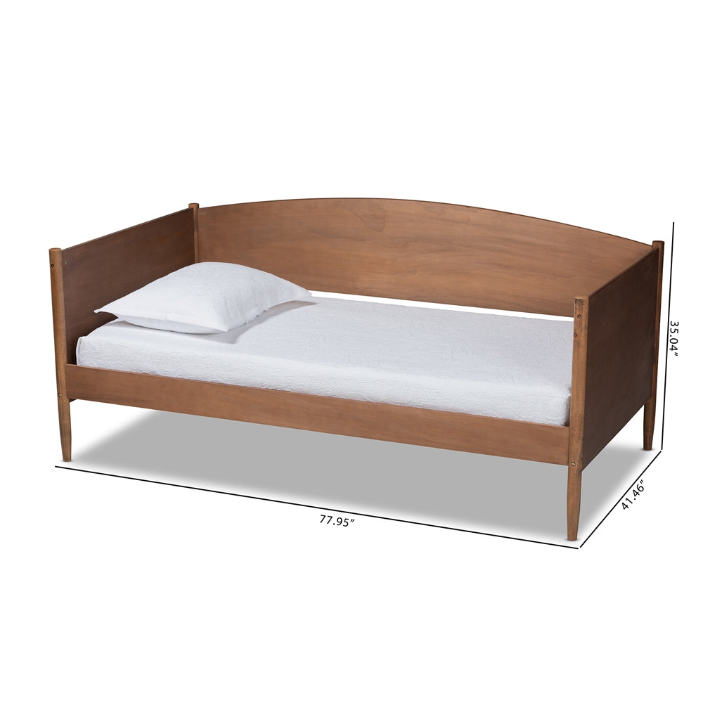 Veles Mid-Century Modern Ash Wanut Finished Wood Daybed