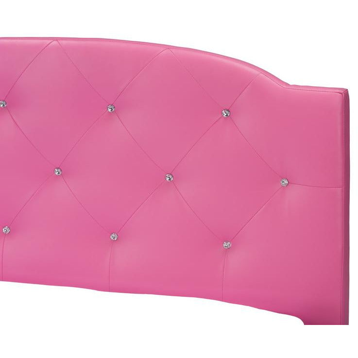 Canterbury Pink Leather Contemporary Full Size Bed