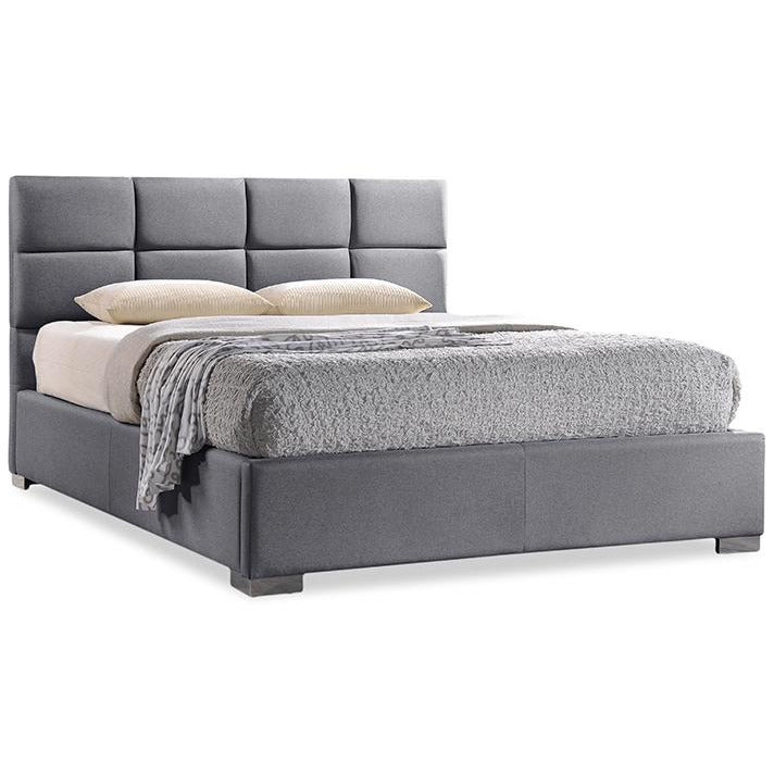 Sophie Grey Fabric Upholstered Queen Size Platform Bed