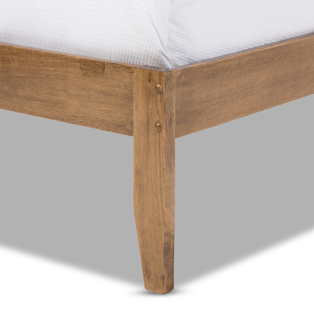 Trina Contemporary Tree Branch Inspired Walnut Wood Queen Size Platform Bed